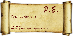 Pap Elemér névjegykártya