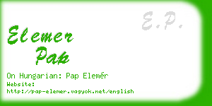 elemer pap business card