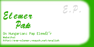 elemer pap business card